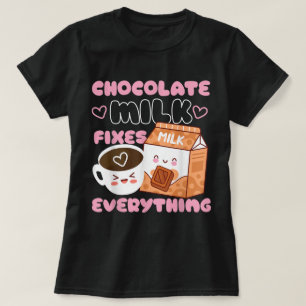 Cute Chocolate Milk Kawaii Design T-Shirt