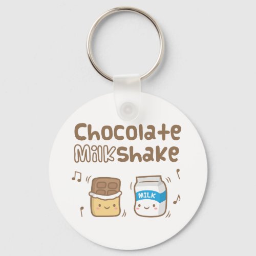 Cute Chocolate Milkshake Doodle For Her Keychain