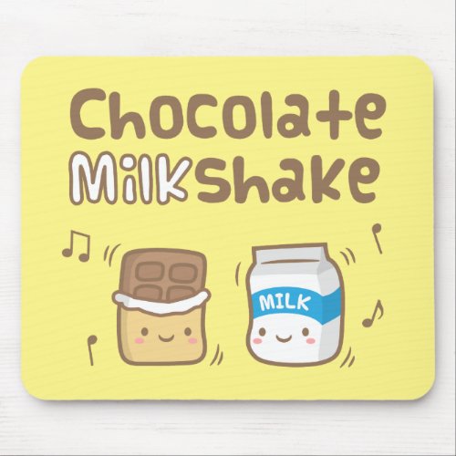 Cute Chocolate Milkshake Doodle For Kids Mouse Pad