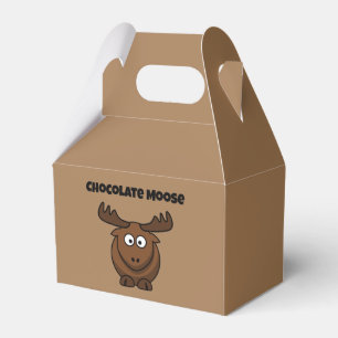 Cute Chocolate Moose, Funny Dessert Pun Cartoon Favor Boxes