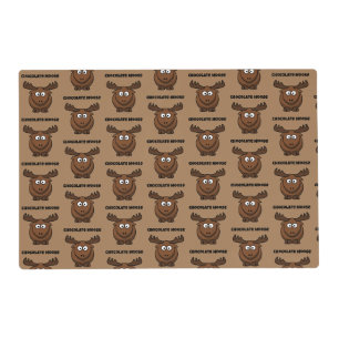 Cute Chocolate Moose, Funny Dessert Pun Cartoon Placemat