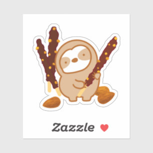 Cute Chocolate Pocky Sloth  Sticker