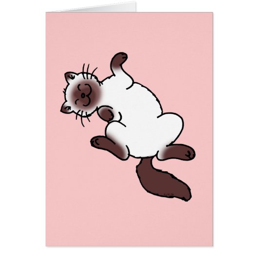 Cute chocolate point Siamese cat Cards (Front)