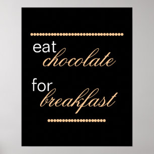 cute chocolate quote typography kitchen wall art