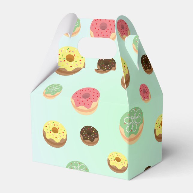 Cute Chocolate strawberry donuts pattern Birthday  Favor Boxes (Front Side)