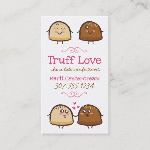 Cute chocolate truffles confections business card