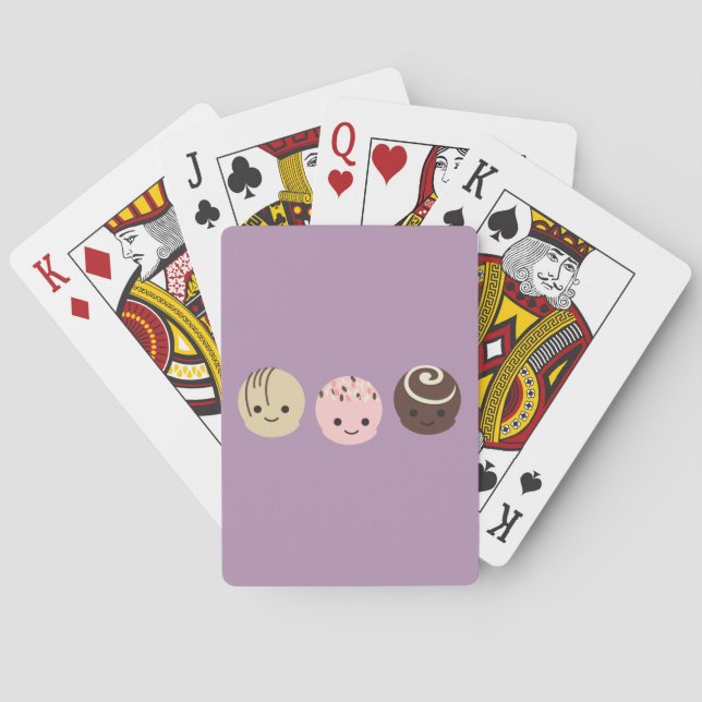 Cute Chocolate Truffles Poker Cards (Back)