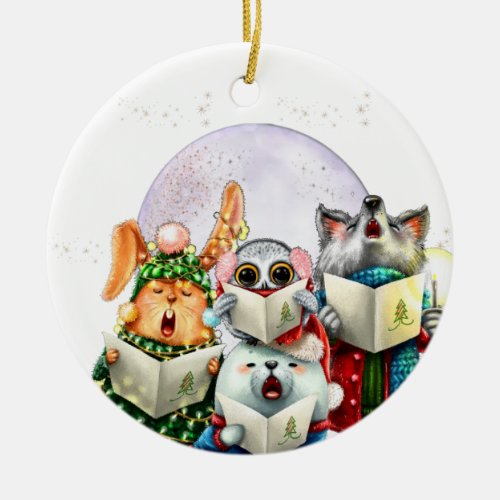 Cute Choir Animals  Teacher Christmas Ceramic   Ceramic Ornament