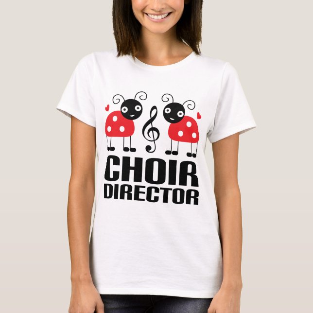 Cute Choir Director Red Ladybugs T-Shirt (Front)