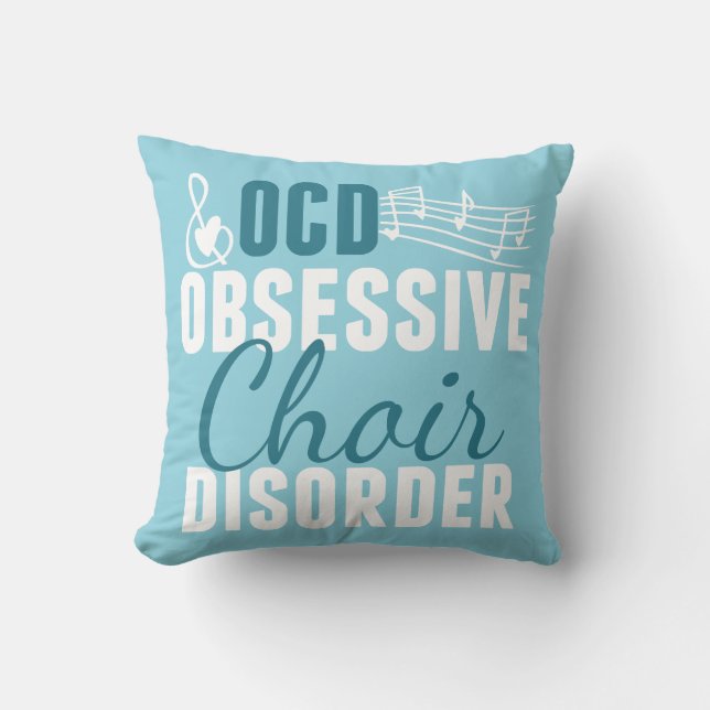 Cute Choir Obsessed Throw Pillow (Front)