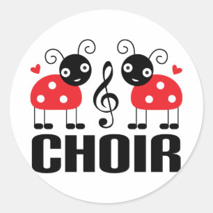 Cute Choir Red Ladybugs Classic Round Sticker