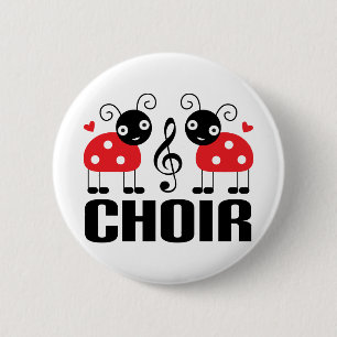 Cute Choir Red Ladybugs Pinback Button
