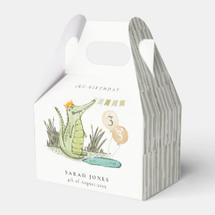 Cute Chomp Alligator in Swamp Any Age Birthday Favor Boxes