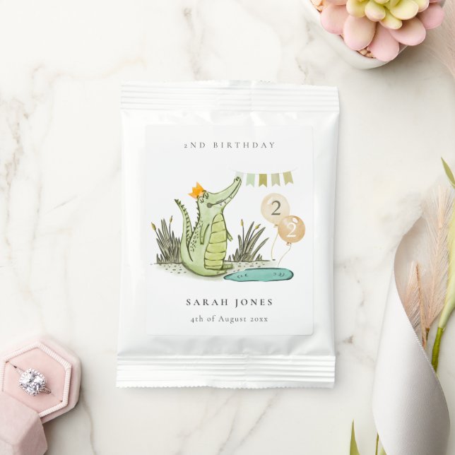 Cute Chomp Alligator in Swamp Any Age Birthday  Lemonade Drink Mix (Wedding)