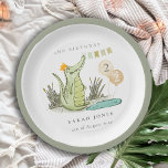 Cute Chomp Alligator in Swamp Any Age Birthday  Paper Plates<br><div class="desc">If you need any further customisation please feel free to message me on yellowfebstudio@gmail.com.</div>