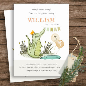 Cute Chomp Alligator in Swamp Any Age Birthday Postcard
