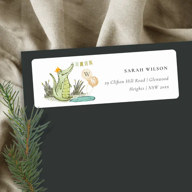 Cute Chomp Alligator in Swamp Balloon Address Label | Zazzle