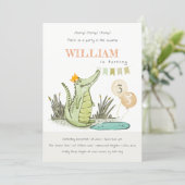 Cute Chomp Alligator Swamp Any Age Birthday Invite (Standing Front)