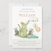 Cute Chomp Alligator Swamp Any Age Birthday Invite (Front)