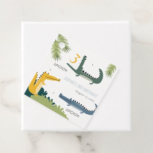 Cute Chomp Alligator Swamp Any Age Kids Birthday Favor Tags