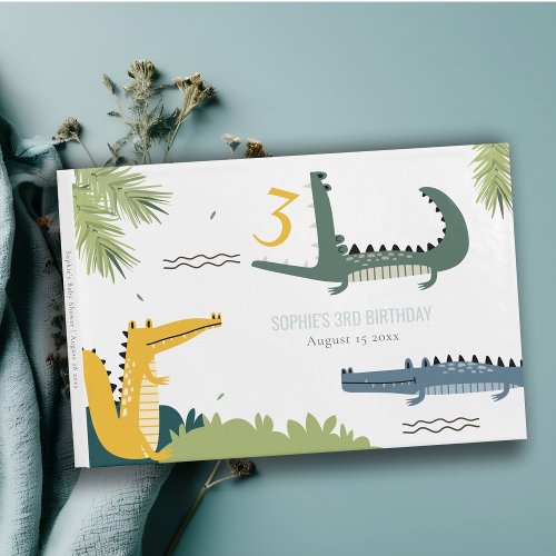 Cute Chomp Alligator Swamp Any Age Kids Birthday Guest Book