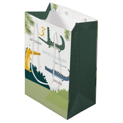 Cute Chomp Alligator Swamp Any Age Kids Birthday Medium Gift Bag