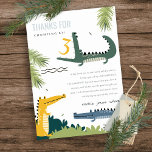 Cute Chomp Alligator Swamp Any Age Kids Birthday Thank You Card<br><div class="desc">A Fun Cute Alligator Party in the Swamp Collection.- it's an Elegant Simple Minimal sketchy Illustration of cute crocodile in swamp,  perfect for your little ones fun party. It’s very easy to customize,  with your personal details. If you need any other matching product or customization,  kindly message via Zazzle.</div>
