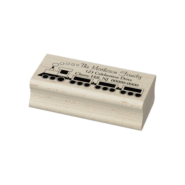 Cute Choo Choo Train Return Address Rubber Stamp (Stamp)