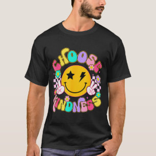 Cute Choose Kindness Groovy Smile Face Insrational T-Shirt