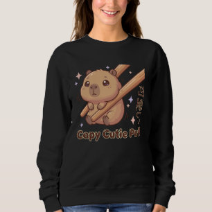 Cute Chopstick Kawaii Cutie Puff Capybara Meme Sweatshirt