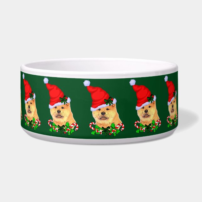Cute Chow Chow Christmas Bowl (Front)