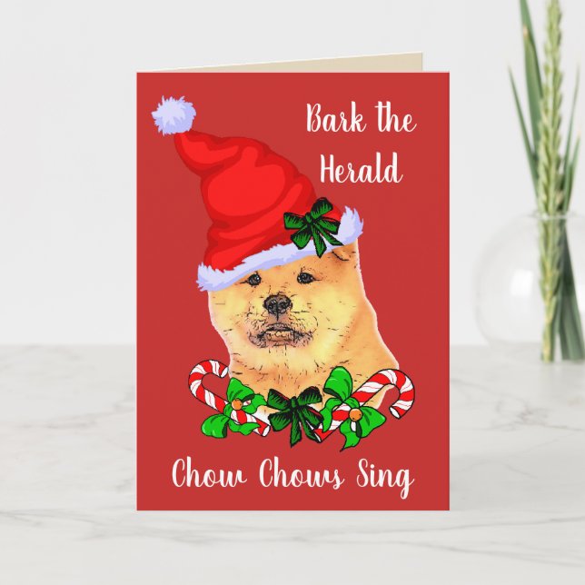 Cute Chow Chow Christmas Holiday Card (Front)
