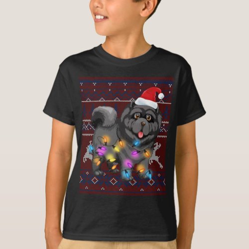 Cute Chow Chow Christmas Lights Ugly Sweater Chow 