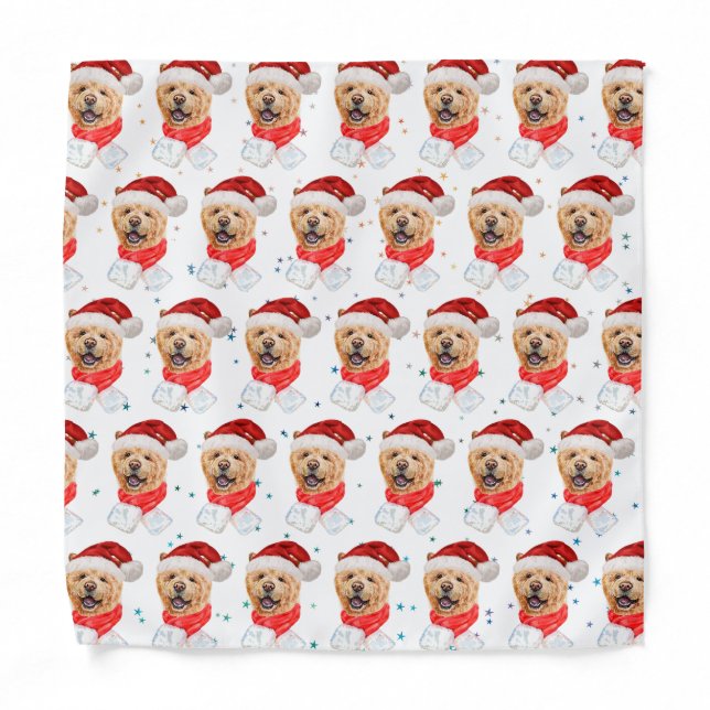 Cute Chow Chow Dog Christmas Pattern Bandana (Front)