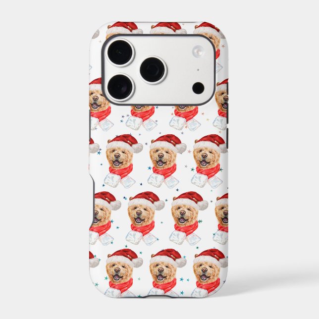 Cute Chow Chow Dog Christmas Pattern Iphone Case (Back)