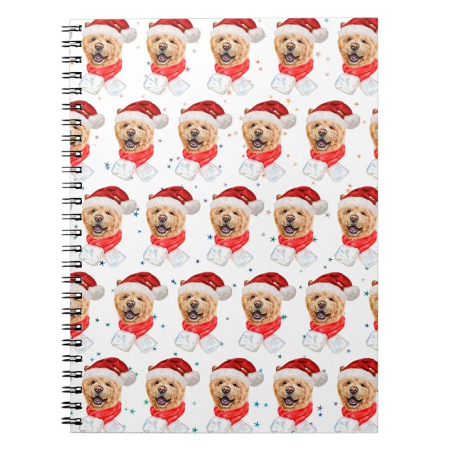 Cute Chow Chow Dog Christmas Pattern Notebook (Front)
