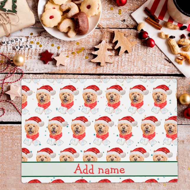 Cute Chow Chow Dog Christmas Pattern Placemat (Creator Uploaded)