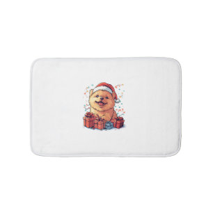 Cute Chow Chow Santa Hat Funny Christmas Xmas Dog  Bath Mat