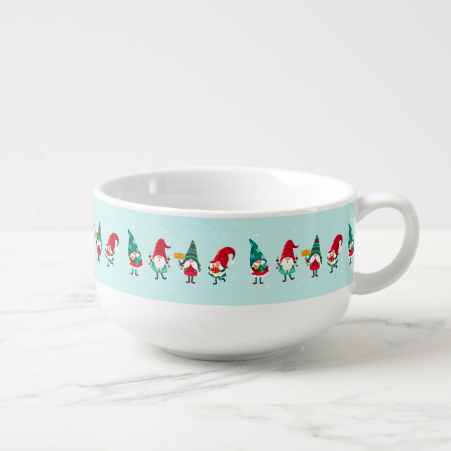 ****CUTE CHRISMAS GNOMES**** SOUP AND MORE BOWL (Left)