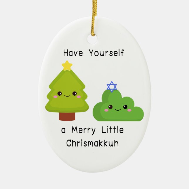 Cute Chrismukkah Ornament (Front)