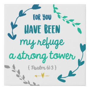 Cute Christian Bible Verse Psalms My Refuge God Faux Canvas Print