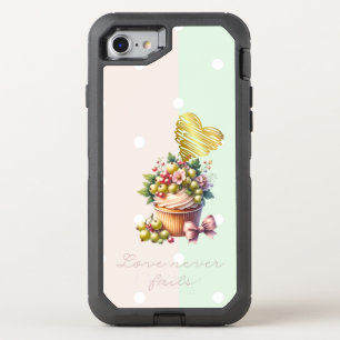 Cute Christian Dot Green Berry Floral Bow Heart OtterBox Defender iPhone SE/8/7 Case