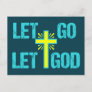 Cute Christian Inspirational Quote Let Go Let God Postcard