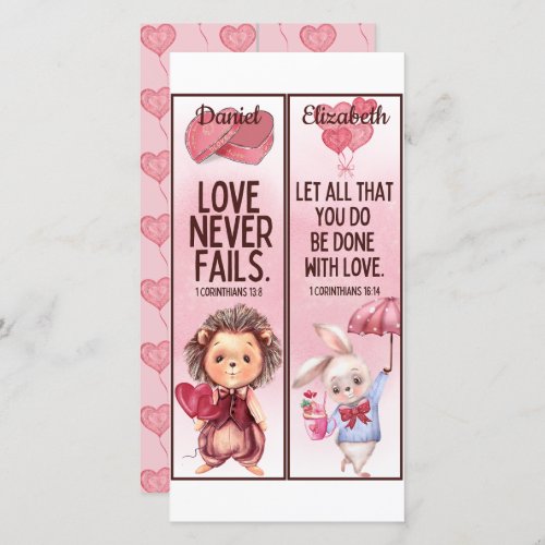 Cute Christian Love Bible Verses Kids Bookmarks  Card