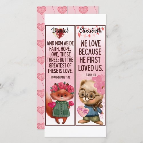 Cute Christian Love Bible Verses Kids Bookmarks Card