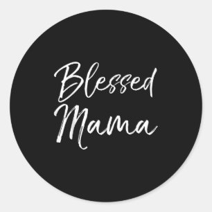 Cute Christian Mom Mother's Day Gift From Kids Ble Classic Round Sticker