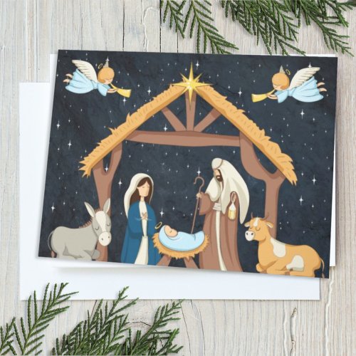 Cute Christian Nativity Christmas Card