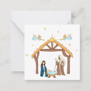 Cute Christian Nativity Christmas Note Card