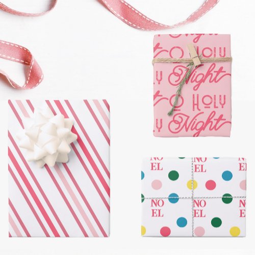 Cute Christian Pink Christmas  Wrapping Paper Sheets