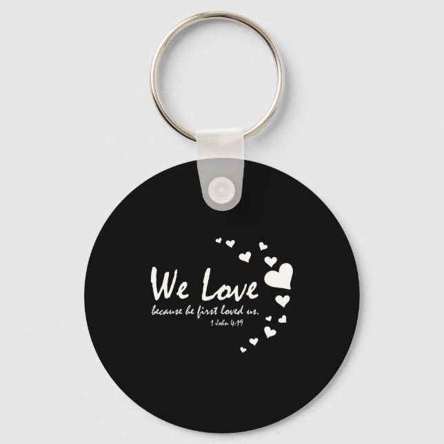 Cute Christian Valentines Day Women Bible Verse He Keychain (Front)